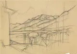 Alberto Giacometti, Blick aus dem Haus Giacometti in Capolago über den Silsersee und den Piz Corvatsch - Le Lac de Sils depuis la maison des Giacometti à Maloja