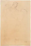 Stehendes Liebespaar - Vorstudie für Stoclet-Fries (Die Erfüllung) by Gustav Klimt, 1905-1911, Bleistift, offered Jun 2017