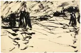 Emil Nolde, Hamburger Hafen, 1910, Pinselzeichnung in schwarzer Tusche