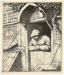 Adriaen van Ostade, Der Bauer in der Haustür, 1672, Radierung
