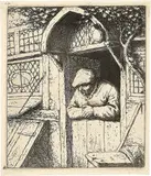 Adriaen van Ostade, Der Bauer in der Haustür, 1672, Radierung