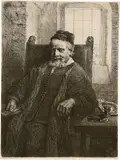 Jan Lutma, Goldschmied by Rembrandt Harmensz van Rijn, 1656, Radierung, Kupferstich und Kaltnadel, offered Jun 2017