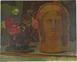Cuno Amiet, Stillleben mit Blumen und Büste