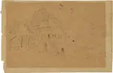 Albert Anker, Bauernhaus, Ca. 1892., Bleistiftzeichnung.