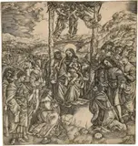 Cristofano Robetta, Die Anbetung der Heiligen Drei Könige, Um 1502, Kupferstich