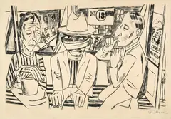 In der Trambahn by Max Beckmann, 1922., Kaltnadel., offered Jun 2017