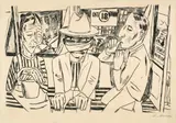 Max Beckmann, In der Trambahn, 1922., Kaltnadel.