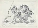 Eugène Delacroix, Rencontre de cavaliers maures, 1834., Radierung.