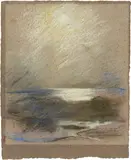 Giovanni Giacometti, Seelandschaft im Nebel, Um 1912., Pastell.