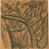Otto Dix, Schützengraben, 1916., Zeichnung in Zimmermannsbleistift.