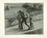 Camille Pissarro, Les Trimardeurs, 1896., Lithographie.