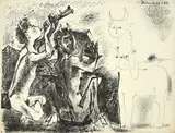 Les Faunes et la centauresse by Pablo Picasso, 26. Januar 1947., Lithographie., offered Jun 2017