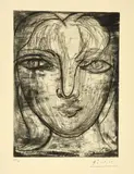Portrait de Marie-Thérèse de face by Pablo Picasso, 4. Februar 1934., Strich- und Flächenätzung, mit der kalten Nadel überarbeitet., offered Jun 2017