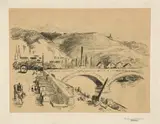 Camille Pissarro, Pont Corneille, à Rouen, 1896., Lithographie.