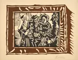 Portrait de famille ingresque. IV by Pablo Picasso, 1962., Farbiger Linolschnitt., offered Jun 2017