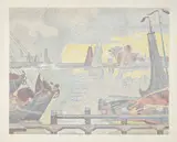 Paul Signac, Les Bateaux à Flessingue, 1896-1897., Farbige Lithographie.