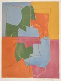 Composition rouge, verte, bleue et jaune by Serge Poliakoff, 1956., Farbige Lithographie., offered Jun 2017