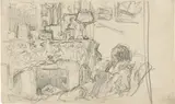 Édouard Vuillard, Weibliches Bildnis am Cheminée in der Wohnung Hessel