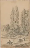 Henri de Toulouse-Lautrec, Paysage avec chevalier
