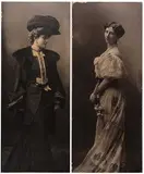 Ludwig Grillich, Full figure portraits of two ladies (2 prints), Vienna c. 1900, 1900, photograph
