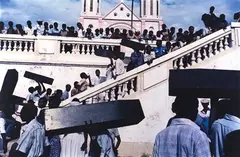 Alex Webb, Memorial for victims of army violence, Port-au-Prince, Haiti, July 1987, 1987, photograph
