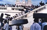 Alex Webb, Memorial for victims of army violence, Port-au-Prince, Haiti, July 1987, 1987, photograph