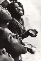 Chris Steele-Perkins, School children in the rain, Lesotho 1981, 1981, photograph