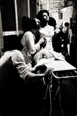 Sophia Loren backstage with costume designers, Rome c. 1965 by Tazio Secchiaroli, 1965, photograph, offered Apr 2021