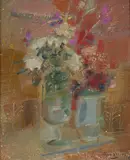 Julián Grau Santos, Bouquet de fleurs, huile sur pavatex