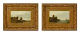 Jan Jacob Spohler, Paysages fluviaux, 1841, paire d'huiles sur panneaux