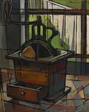 Walter Mafli, Moulin à café, 1956, huile sur toile