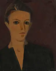 Albert Chavaz, Portrait d'une jeune femme, 1974, huile sur carton entoilé
