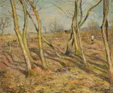 Fritz Puempin, Vorfrühling auf dem Wenslingsfeld, 1945, huile sur pavatex