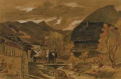Louis-Amédée Baudit, La chapelle d'Abondance, 1911, dessin aux trois crayons sur papier