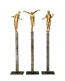 Juan Bordes Caballero, Hermaphrodites, sculptures en bronze doré soudées sur gaines en fer