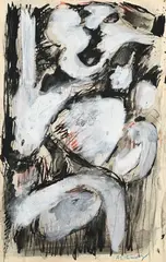 Pierre Alechinsky, Composition, technique mixte sur papier