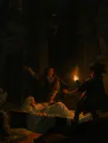 Petrus van Schendel, Roméo et Juliette avec Balthasar dans la crypte, c. 1830, huile sur panneau