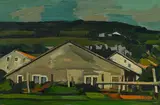 Albert Schnyder, Fermes à Ocourt, huile sur toile