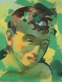 Ernst Georg Heussler, Trunkener Bacchus, 1943, pastel sur papier