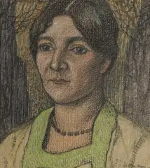 Portrait d'Hélène by Charles-Clos Olsommer, fusain, sanguine et pastel sur papier, offered Sep 2025