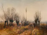 Gabriel Loppé, Paysage animé, 1878, huile sur carton