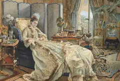 Marie Désiré Bourgoin, Portrait de la Princesse Marie de Ligne Duchesse de Bissacia (1843-1898), 1874, aquarelle sur papier