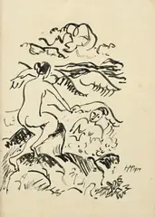 Max Pechstein, Composition, 1914, encre sur papier