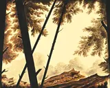 Eric Eriston Winarto, Paysage forestier, 2024, huile sur toile