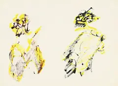 Henri Michaux, Personnages dansant, 1968, acrylique sur papier