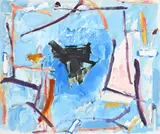 Hannes Gruber, Chesa C. [Corvatsch], 1989, huile sur toile