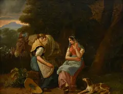 Wolfgang Adam Töpffer, Paysannes, huile sur panneau