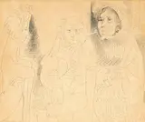 Pablo Picasso, Famille balzacienne, mine de plomb sur papier intissé