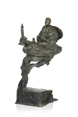 Autoportrait by André Barelier, 1987, sculpture en bronze, offered Mar 2025