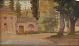 Pierre-Adrien-Pascal Lehoux, Rome, Villa Panfili, 1891, huile sur panneau